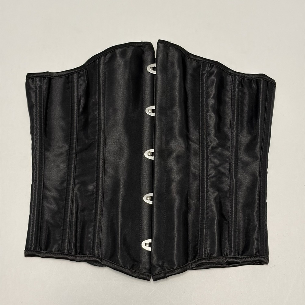 Black Lace Up Boned Corset XS Renaissance Victorian Vamp Gothic Fairy Grunge